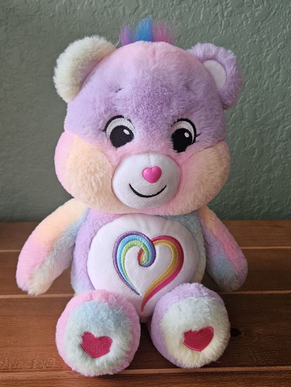 Care Bears Togetherness Pastel Rainbow Heart Bear Plush Toy